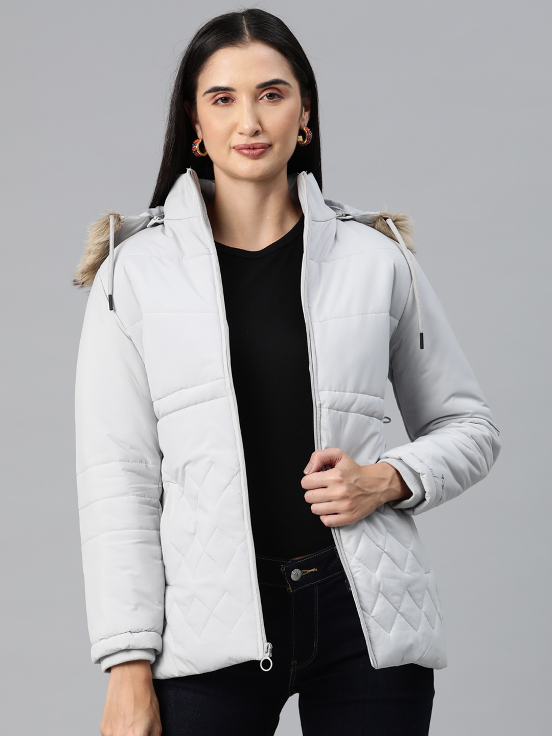 

Foreign Culture By Fort Collins Padded Parka Jacket, Grey