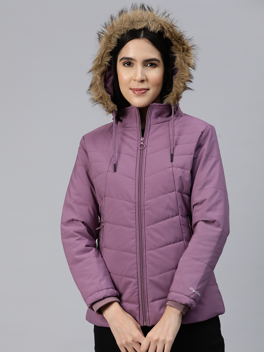 

Foreign Culture By Fort Collins Hooded Padded Jacket, Purple
