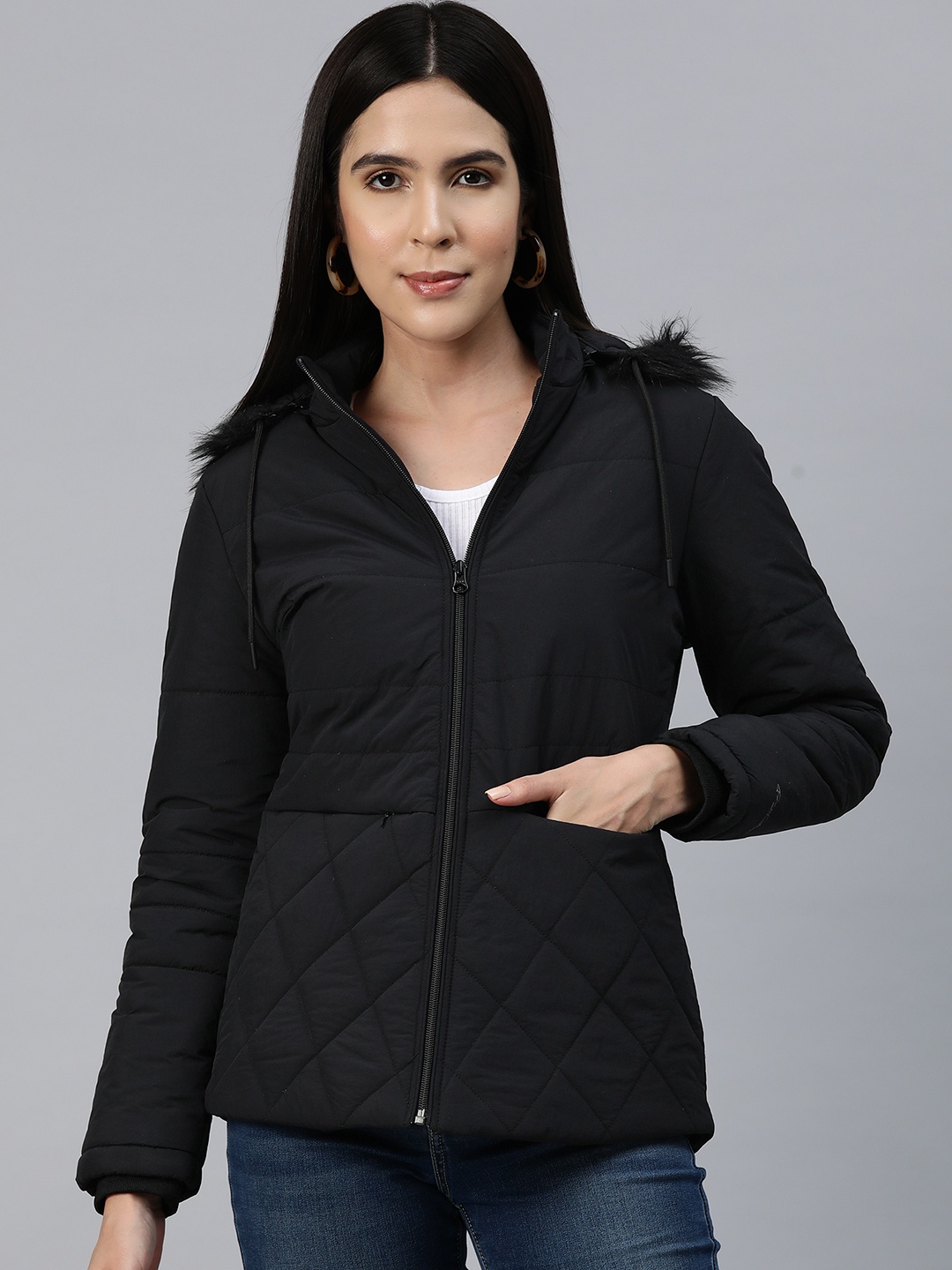 

Foreign Culture By Fort Collins Hooded Padded Jacket, Black