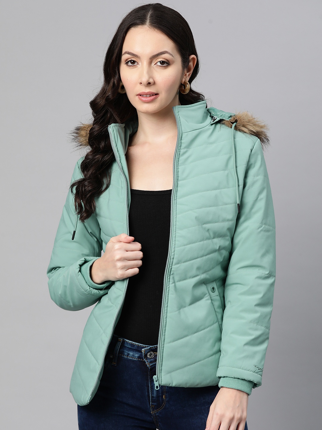 

Foreign Culture By Fort Collins Women Parka Jacket, Green
