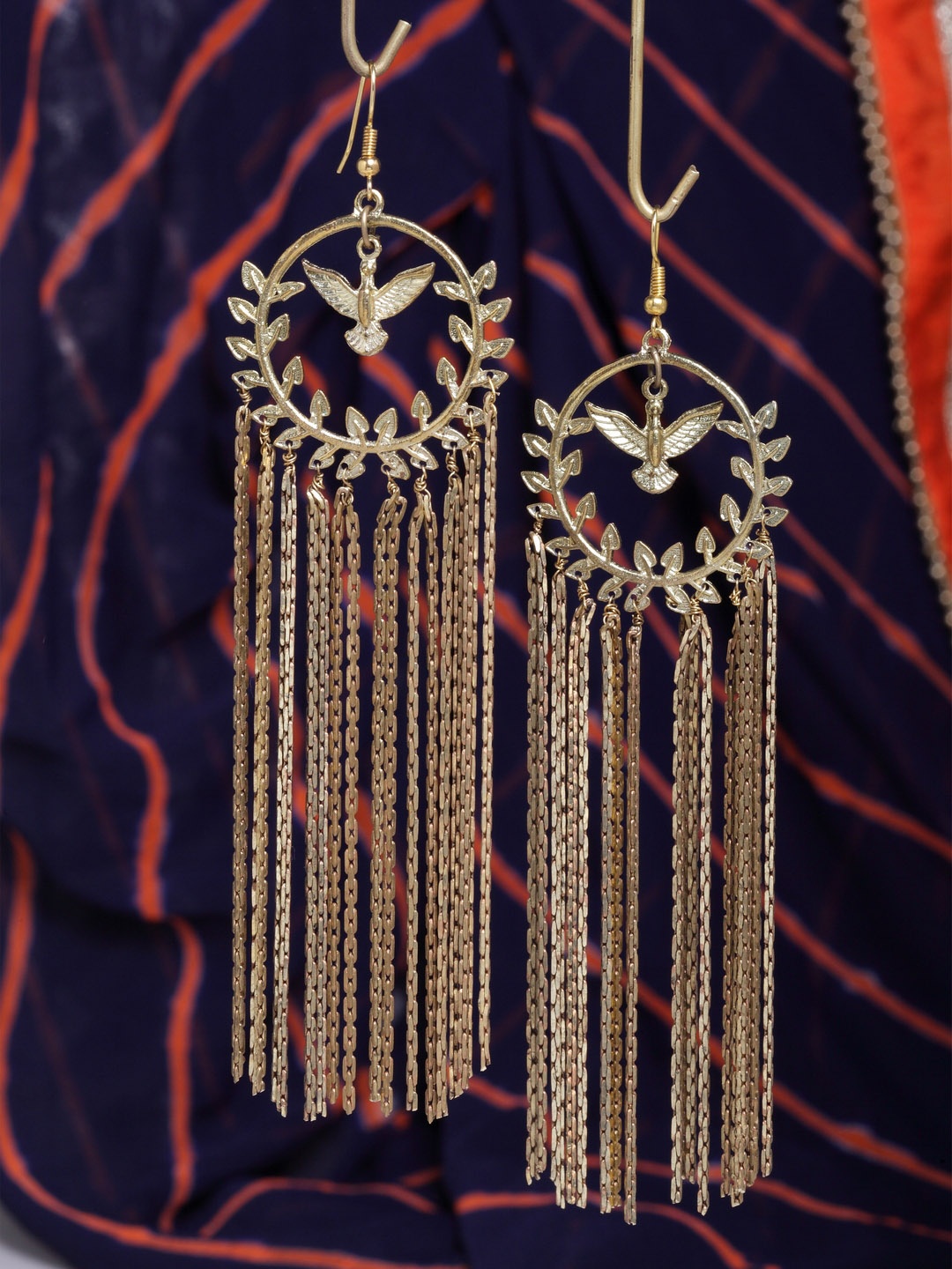 

DIVA WALK Gold-Toned Handcrafted Contemporary Drop Earrings