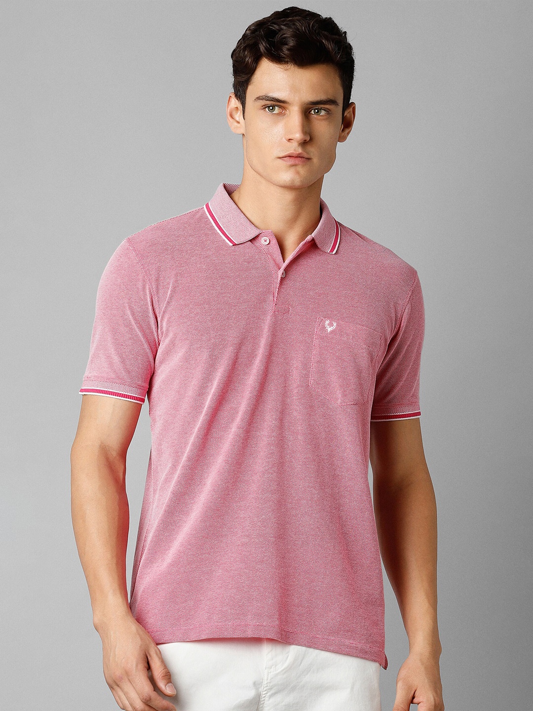 

Allen Solly Polo Collar Pure Cotton T-shirt, Pink