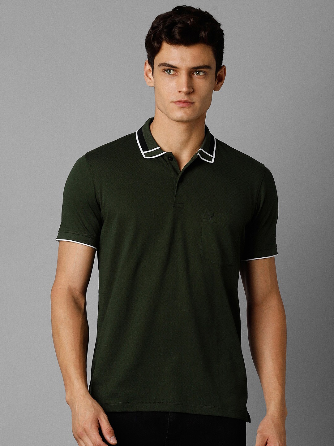 

Allen Solly Polo Collar Pure Cotton T-shirt, Green