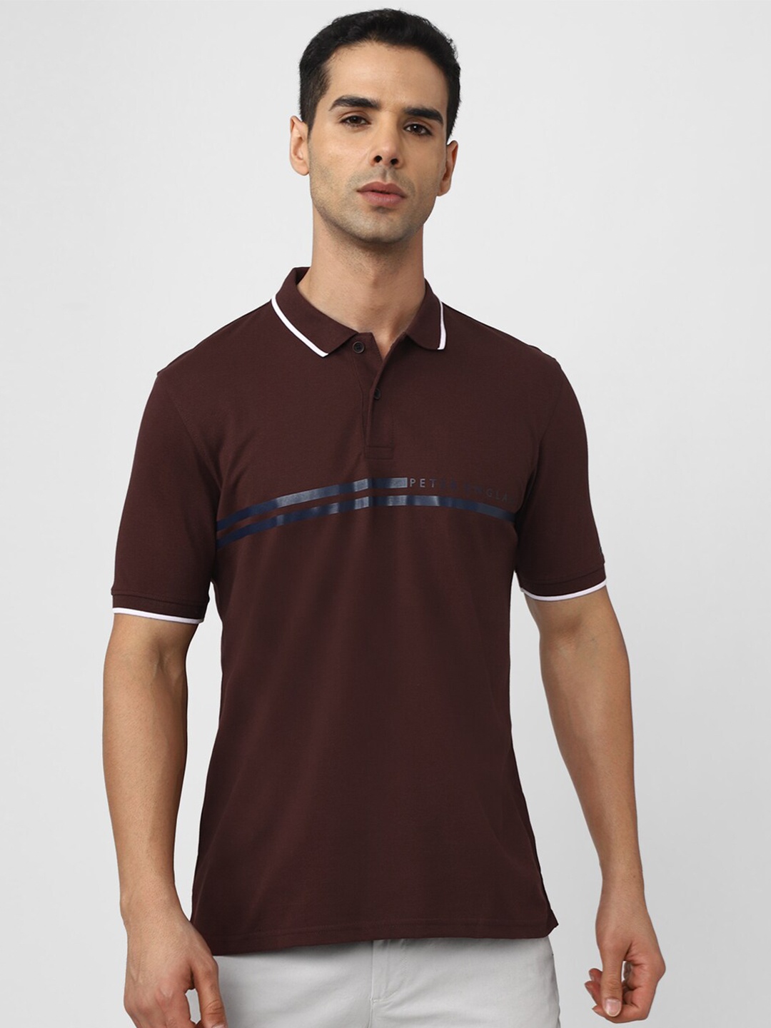 

Peter England Casuals Polo Collar T-shirt, Maroon