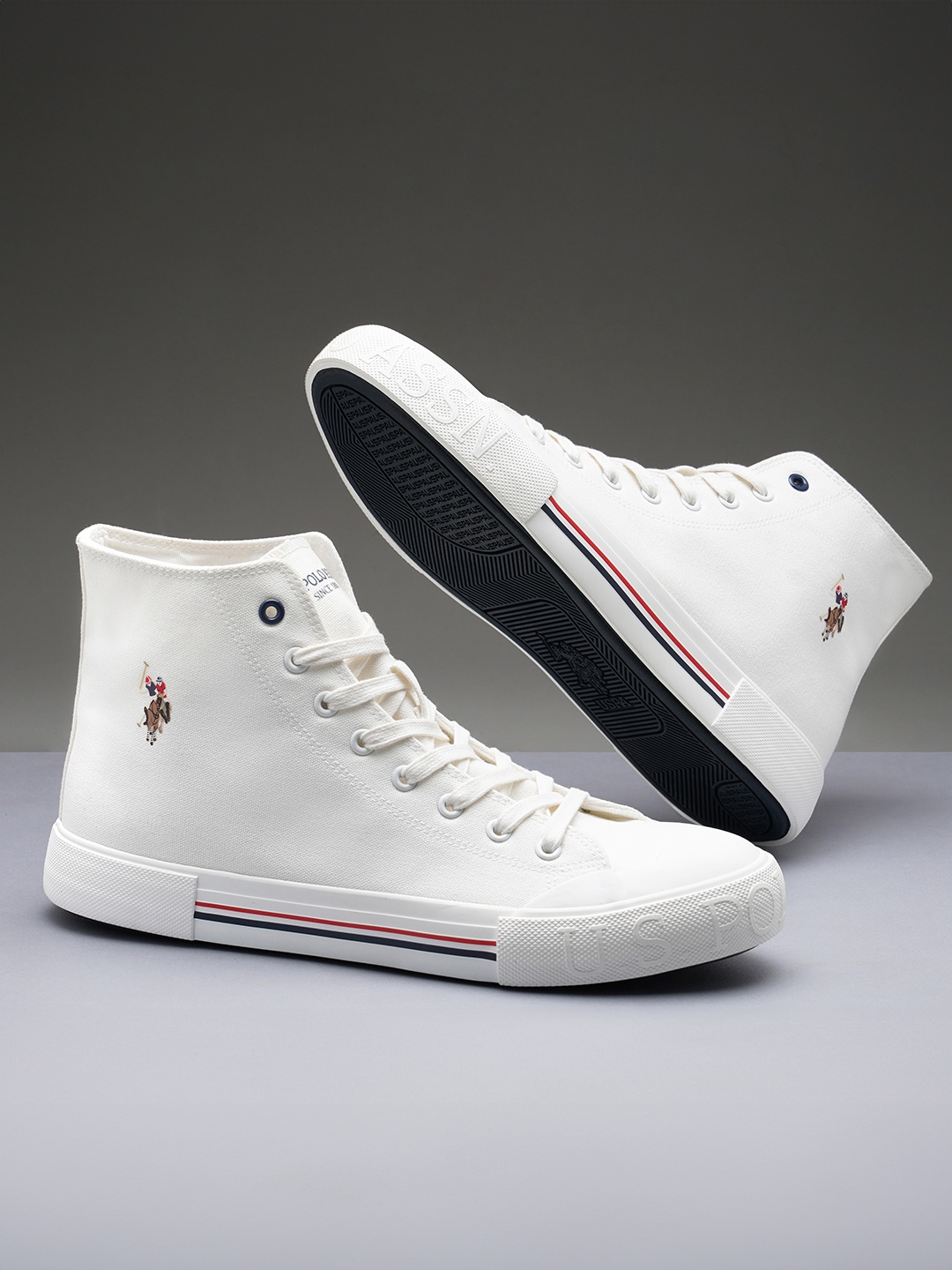 

U.S. Polo Assn. Men Vlair Classics Mid Top Canvas Sneakers, White