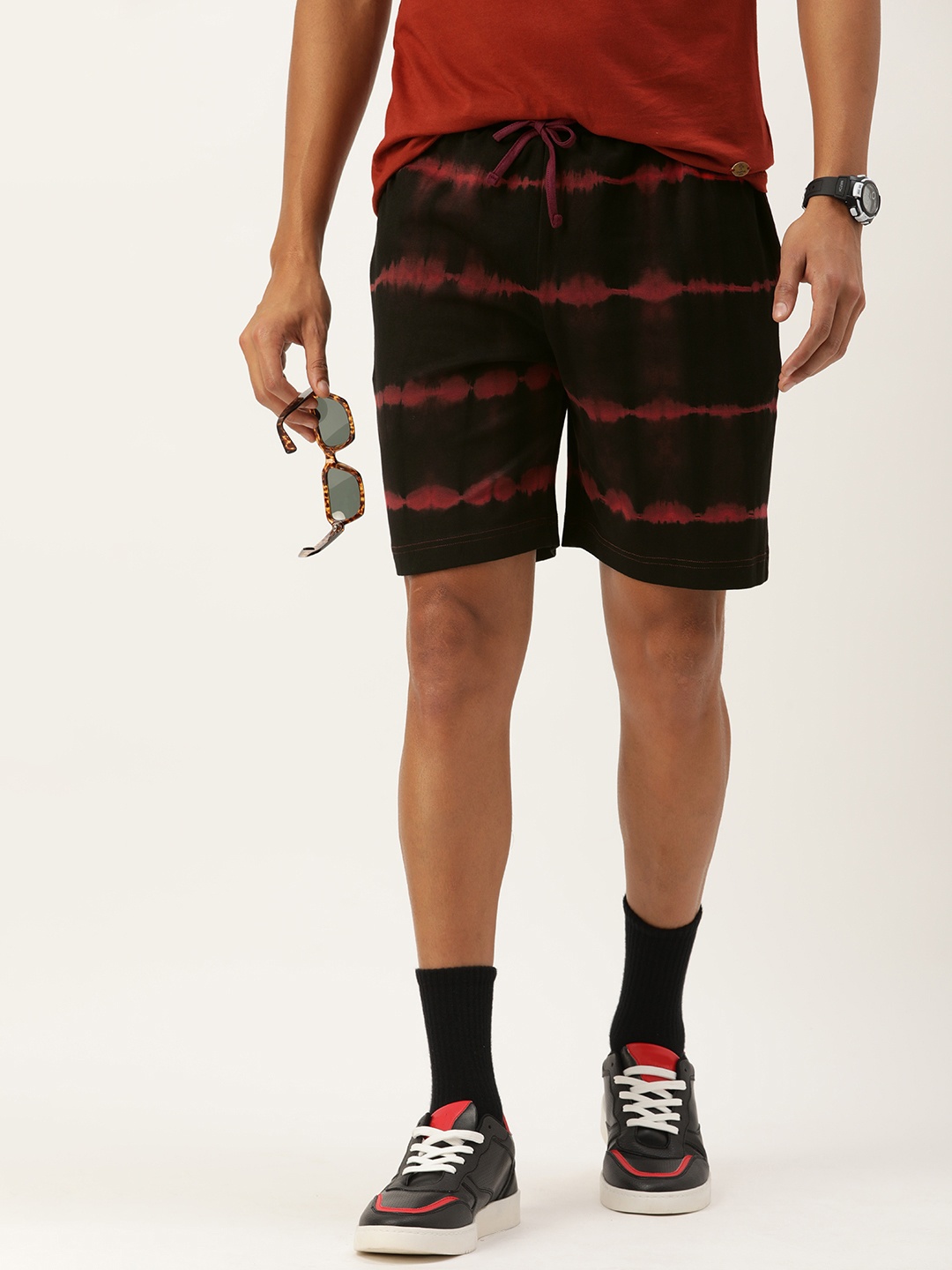 

Kook N Keech Men Striped Loose Fit Shorts, Maroon