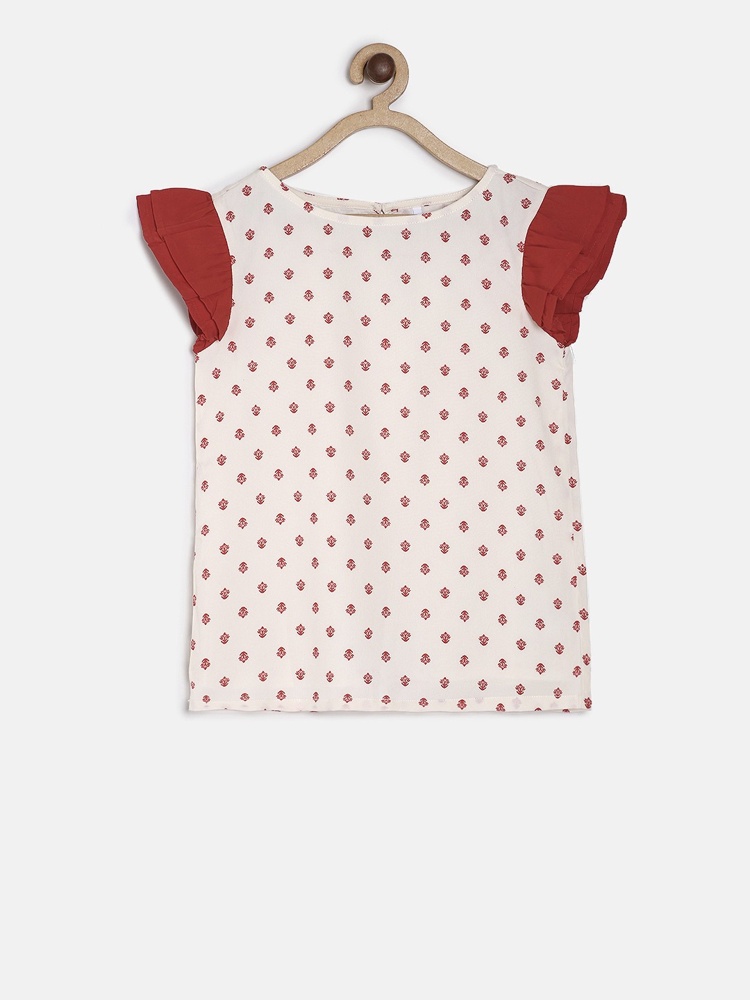 

POPPERS by Pantaloons Girls Off-White Printed Top