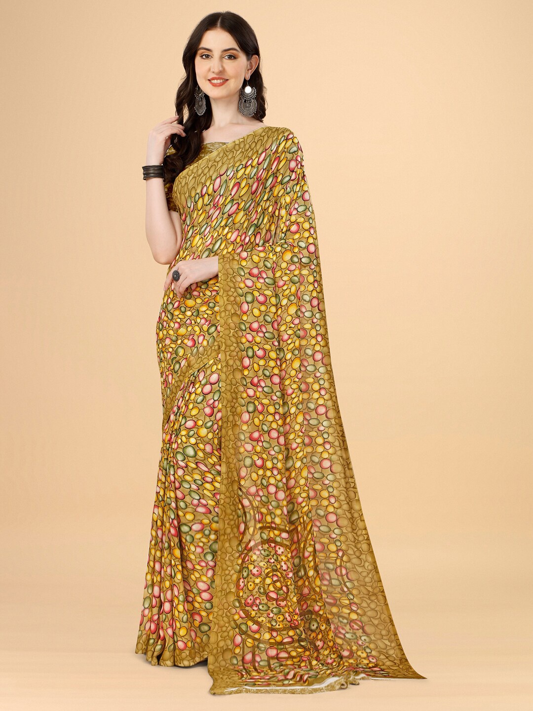 

Dori Printed Pure Georgette Saree, Beige