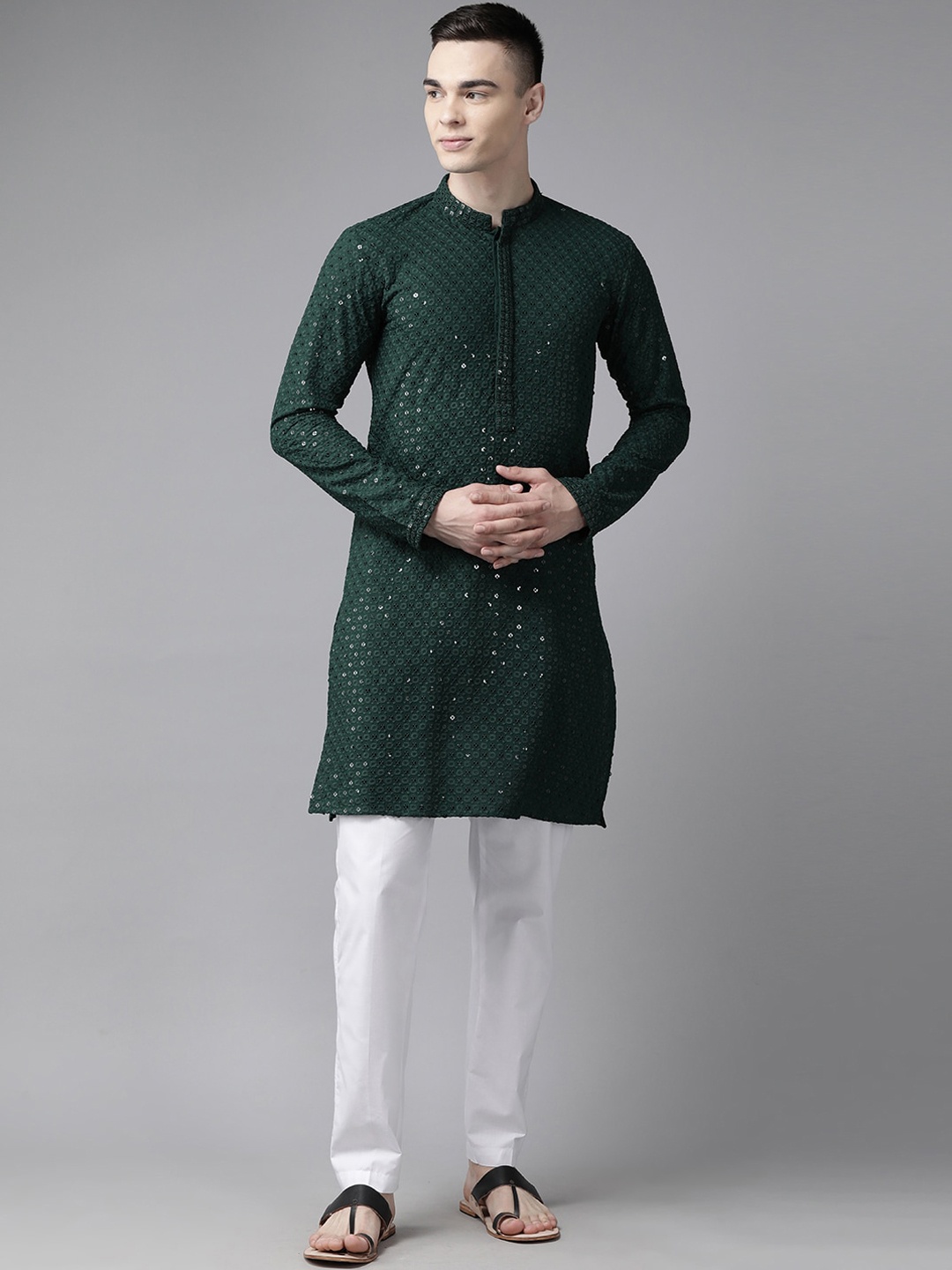 

See Designs Ethnic Motifs Embroidered Kurta, Green