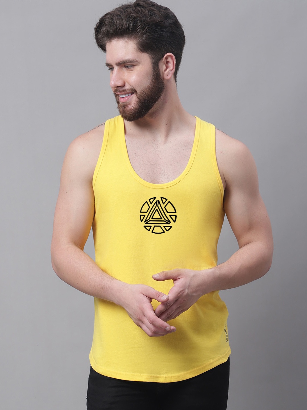 

Friskers Cotton Rich Sleeveless Innerwear Vests C256-06-S, Yellow