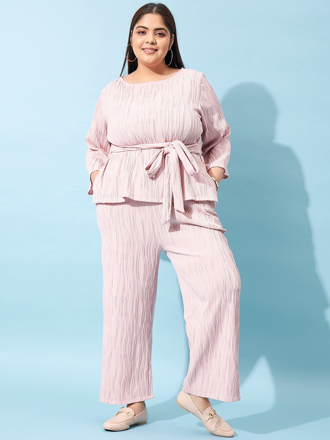 

Athena Ample Textured Co-Ord Set, Pink