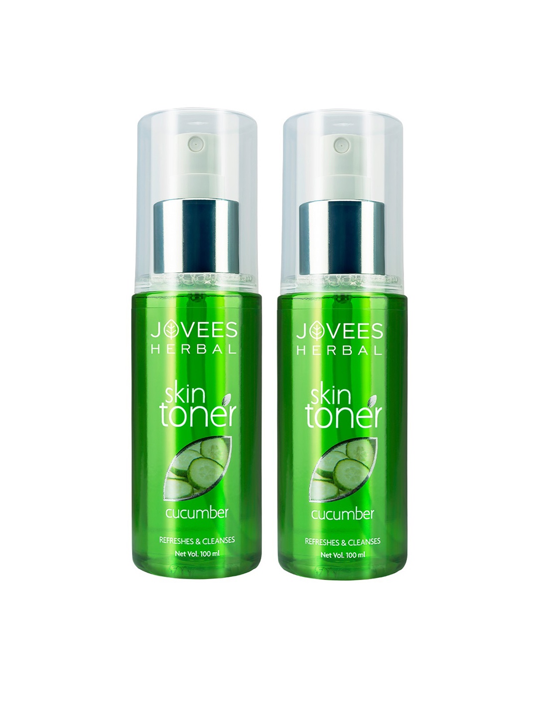 

Jovees Set Of 2 Herbal Cucumber Skin Toner For Oily 100ml Each, Green