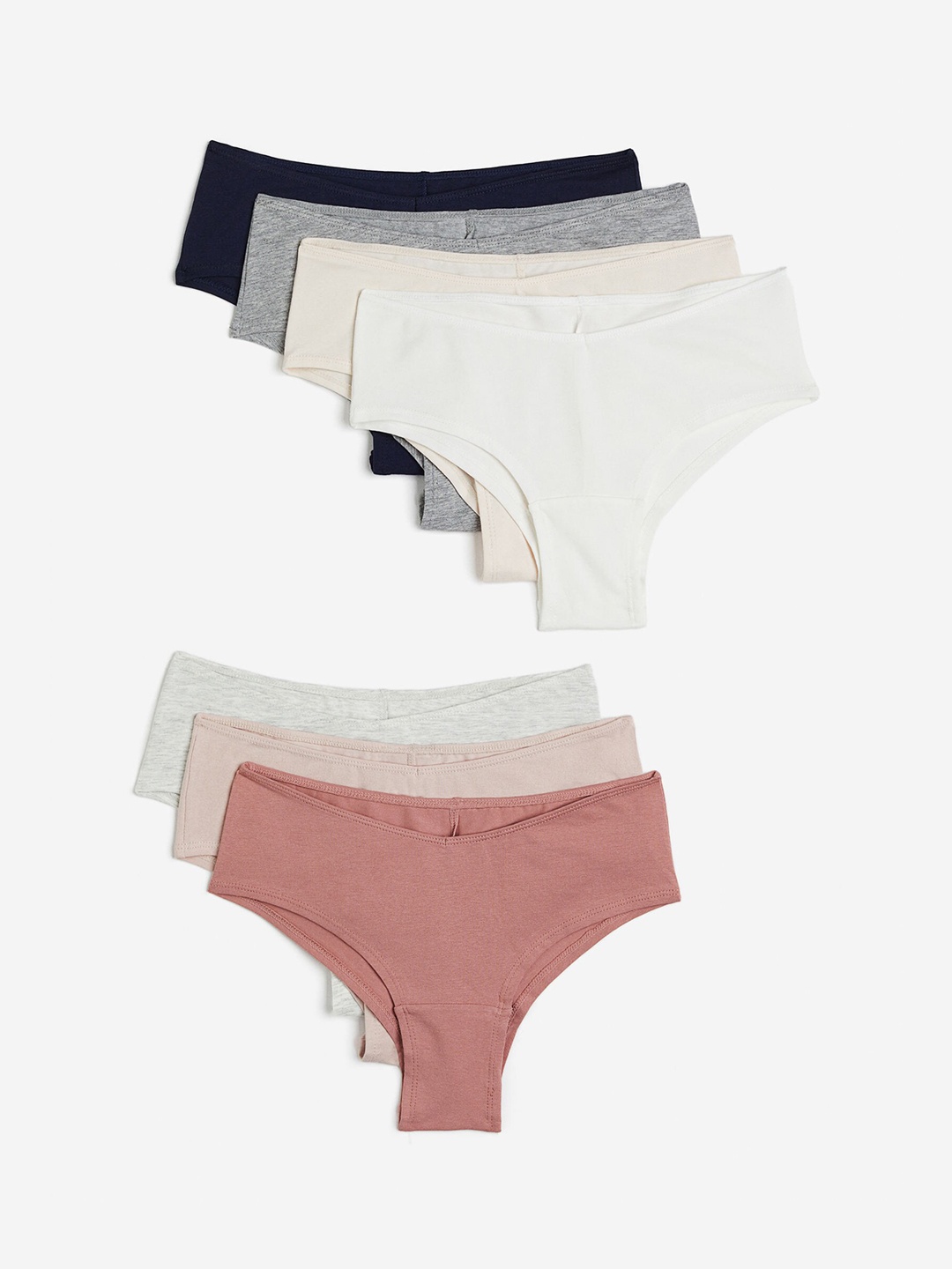 

H&M 7-Pack Cotton Hipster Briefs, Pink