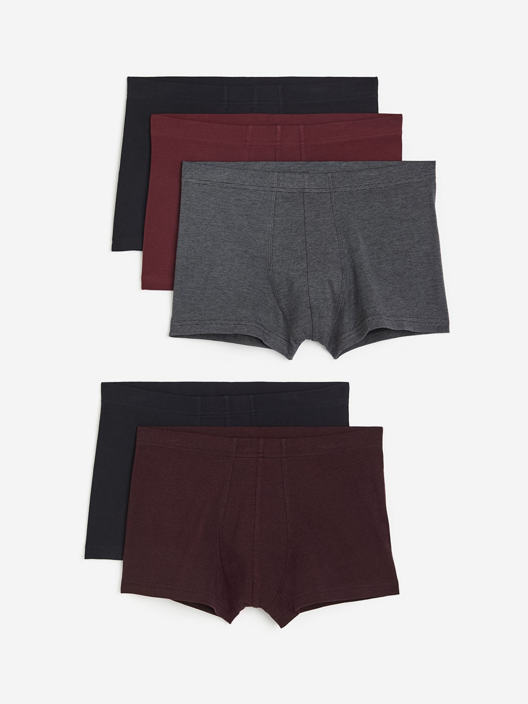 

H&M 5-Pack Cotton Short Trunks, Grey