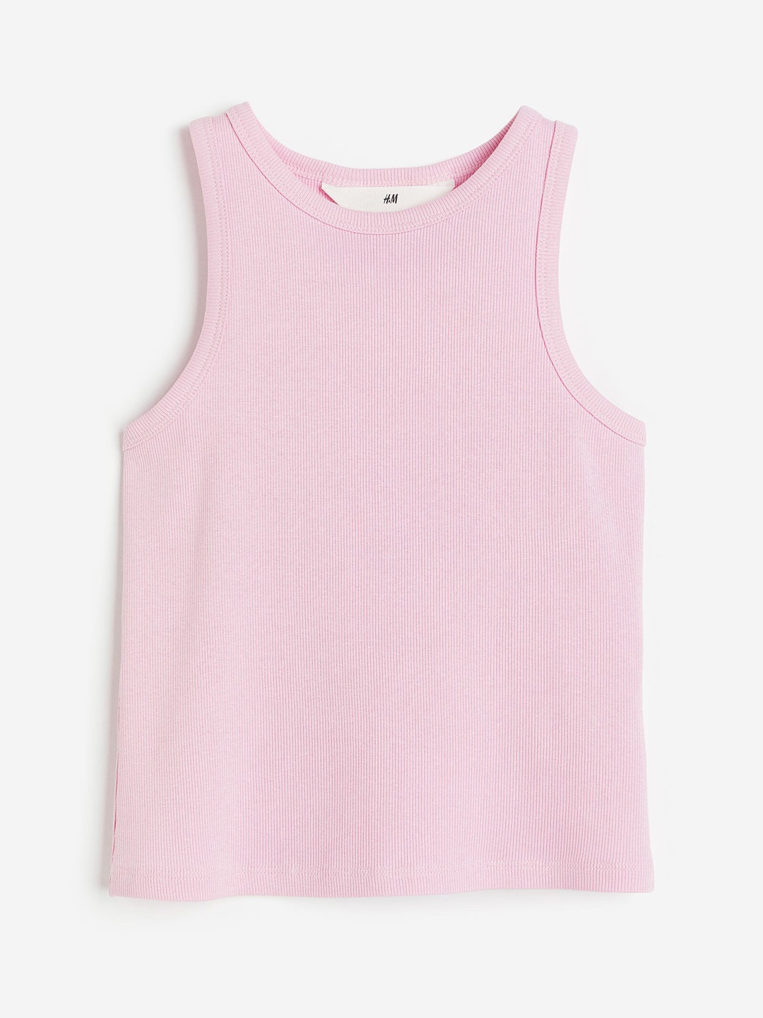 

H&M Girls Ribbed Cotton Vest Top, Pink