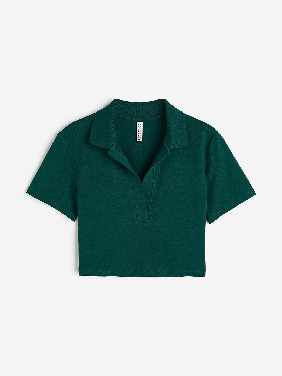 

H&M Collared Cropped Top, Green