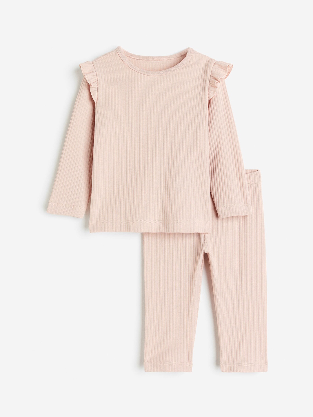 

H&M Infant Girls Ribbed Cotton Set, Pink