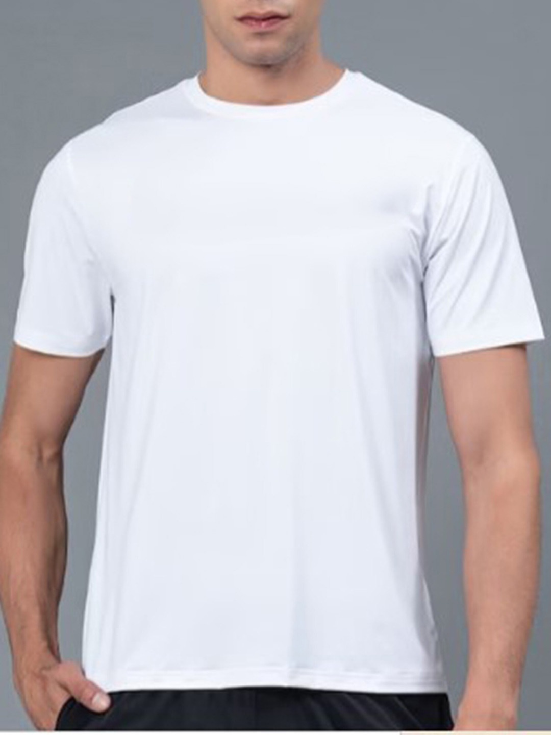 

KAEZRI Round Neck Regular Fit Cotton T-shirt, White