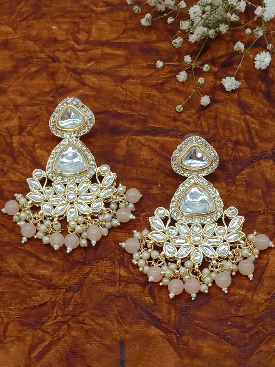

AASHISH IMITATION Gold-Plated Kundan Studded Contemporary Drop Earrings