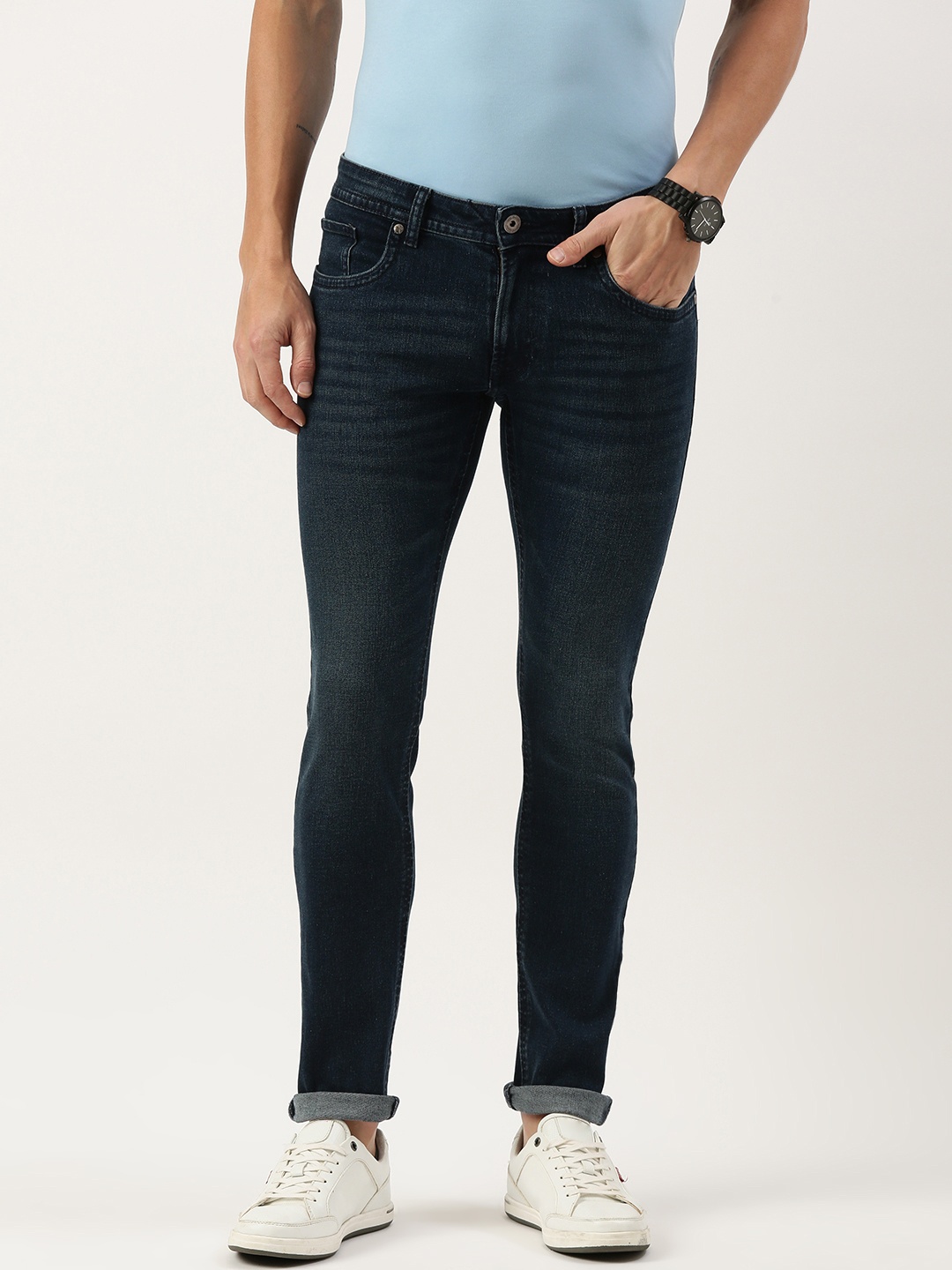 

Peter England Casuals Men Skinny Fit Light Fade Jeans, Blue