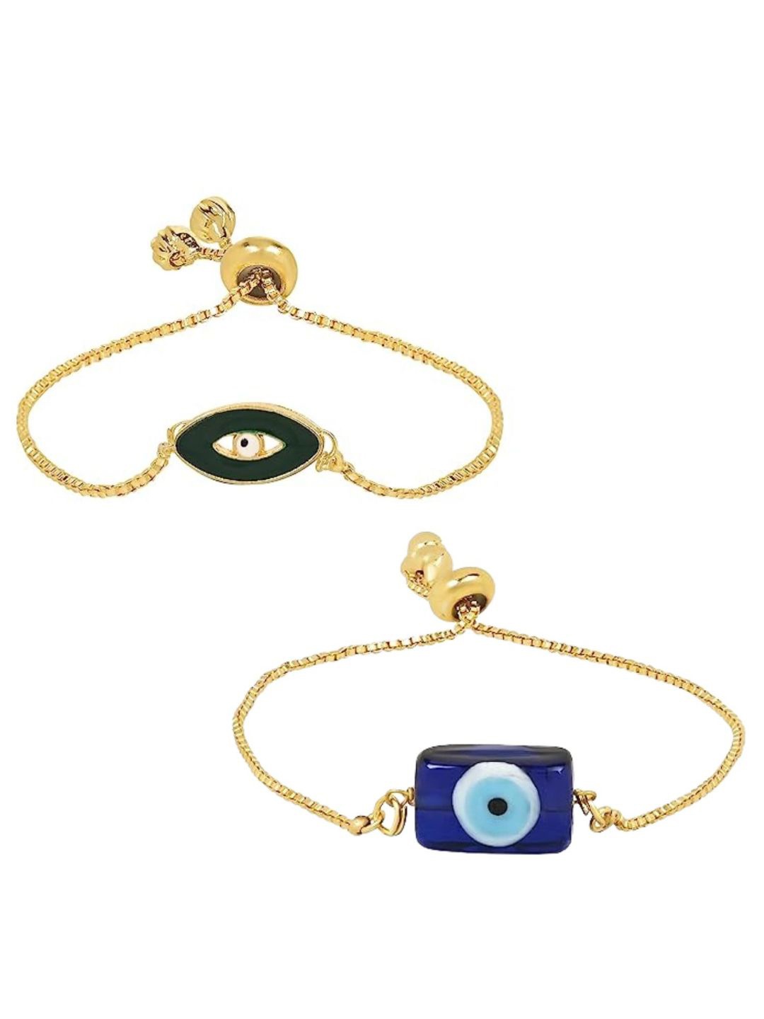 

I Jewels Set Of 2 Gold-Plated Charm Bracelet