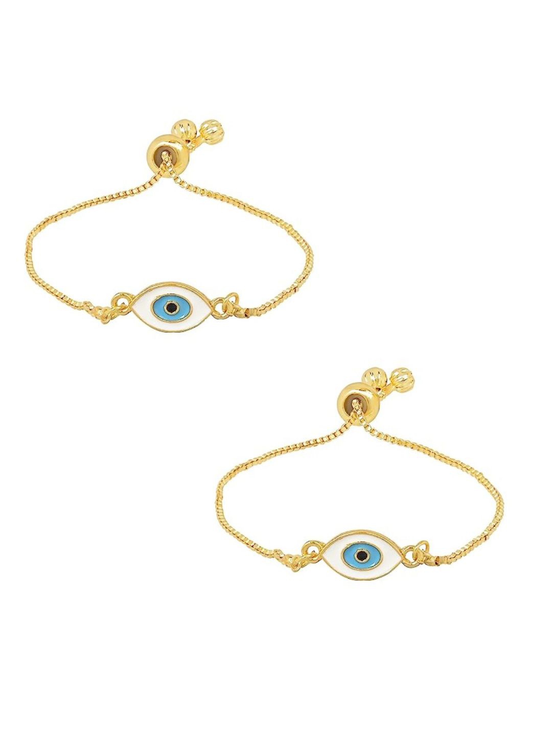 

I Jewels Women 2 Gold-Toned & Green Gold-Plated Charm Bracelet