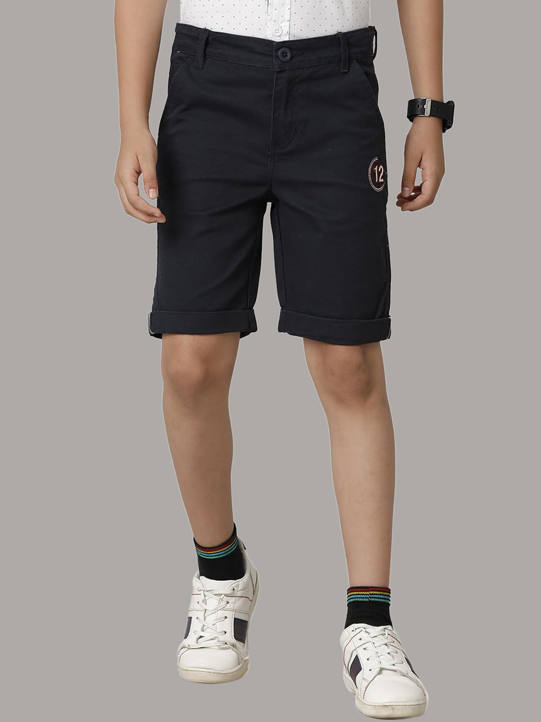 

UNDER FOURTEEN ONLY Boys Slim Fit Cotton Chino Shorts, Navy blue