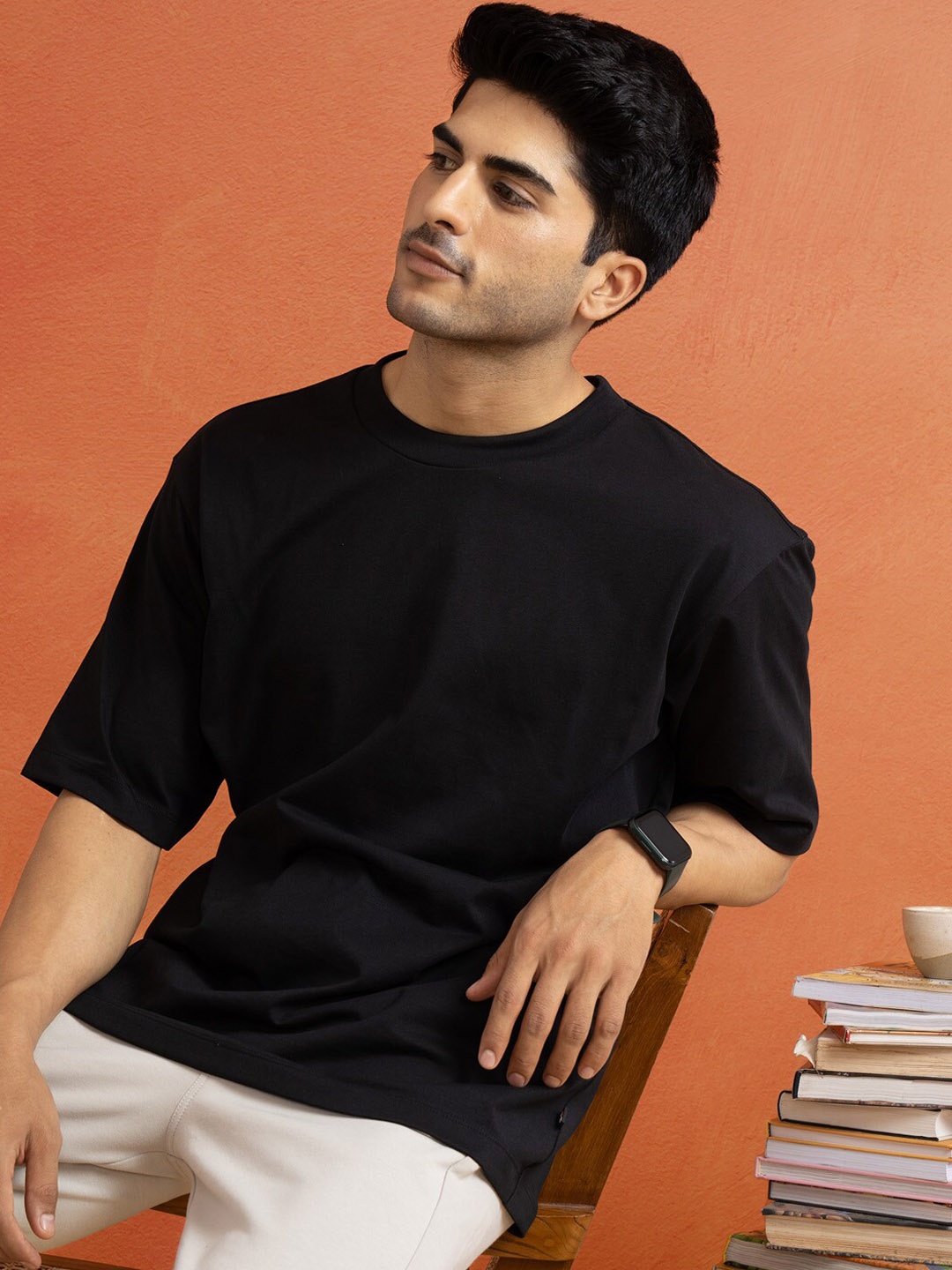 

DAMENSCH Drop-Shoulder Sleeves High IQ Dyes Cotton Oversized T-Shirt, Black