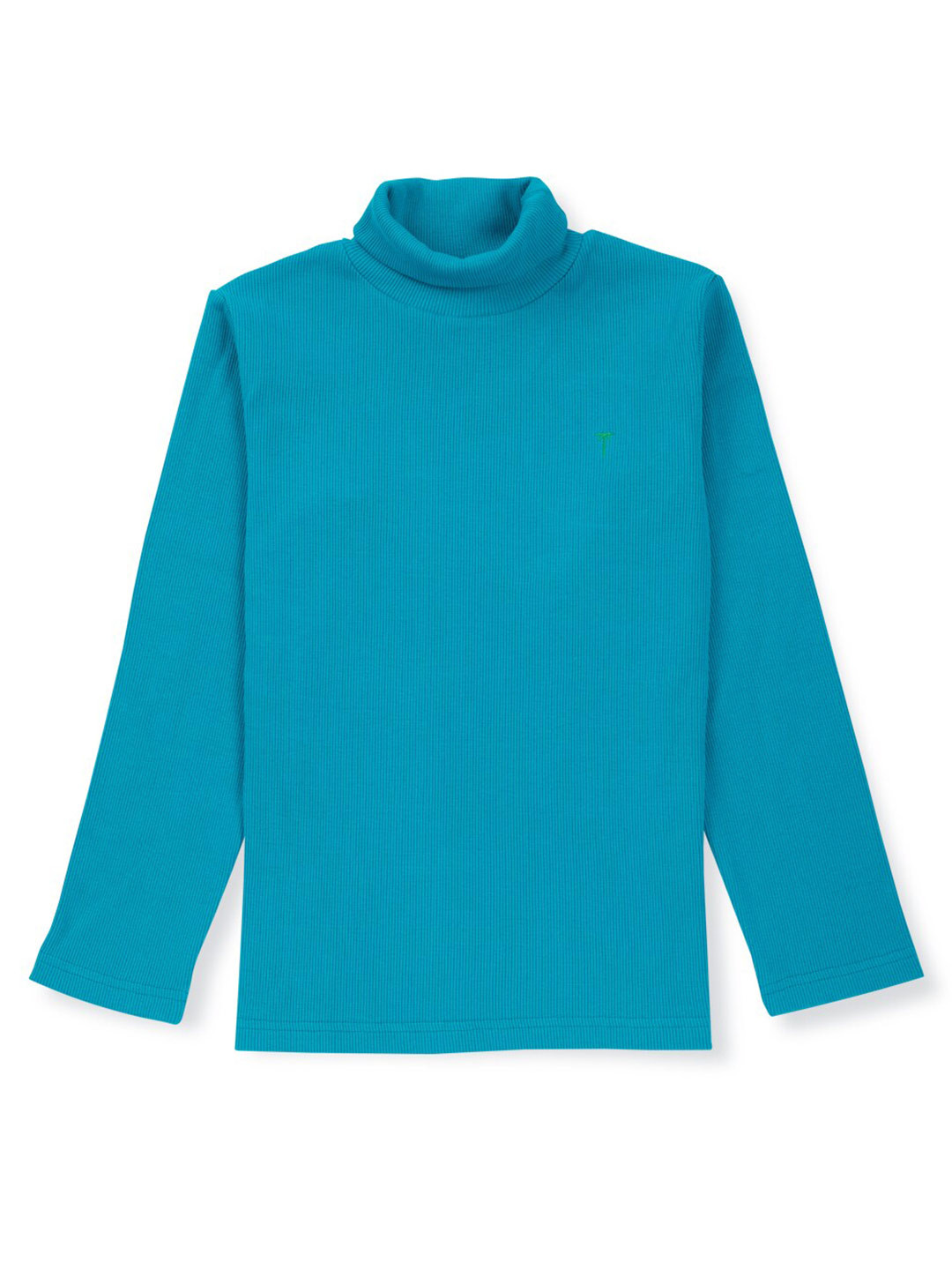 

Palm Tree Boys High Neck Long Sleeves Cotton T-shirt, Teal