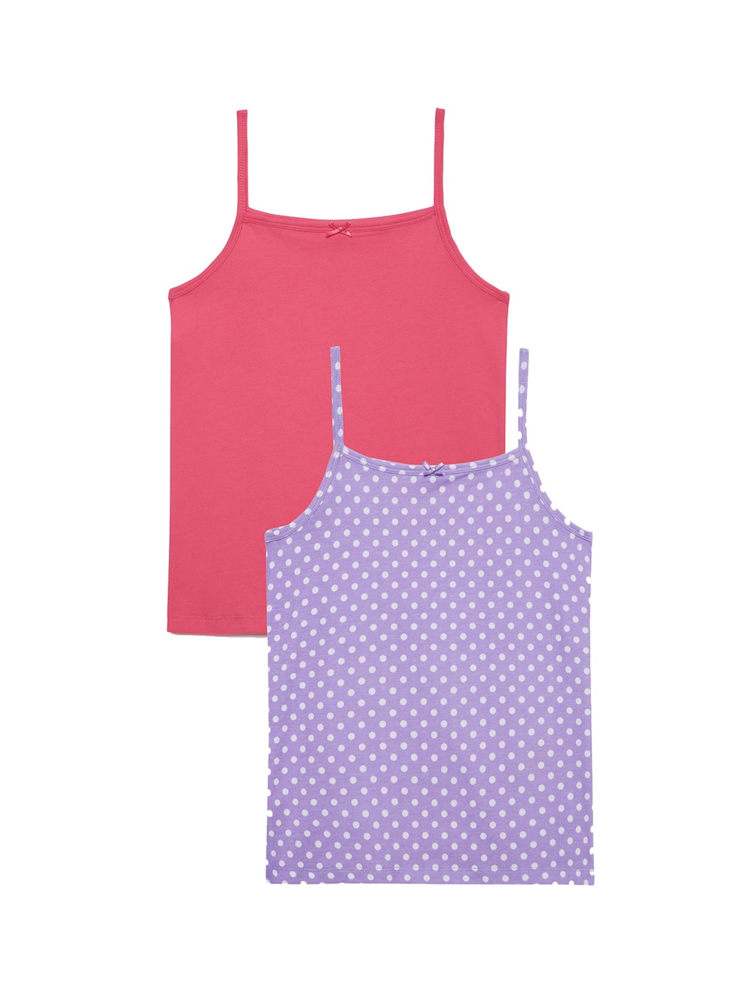 

Charm n Cherish Girls Pack Of 2 Printed Camisoles, Purple