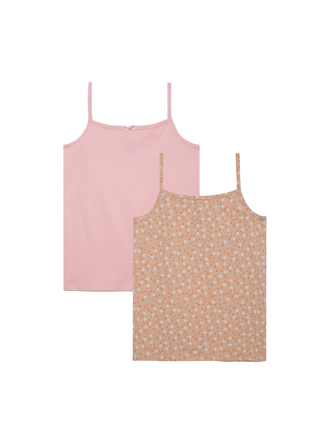 

Charm n Cherish Girls Pack Of 2 Printed Camisoles, Pink