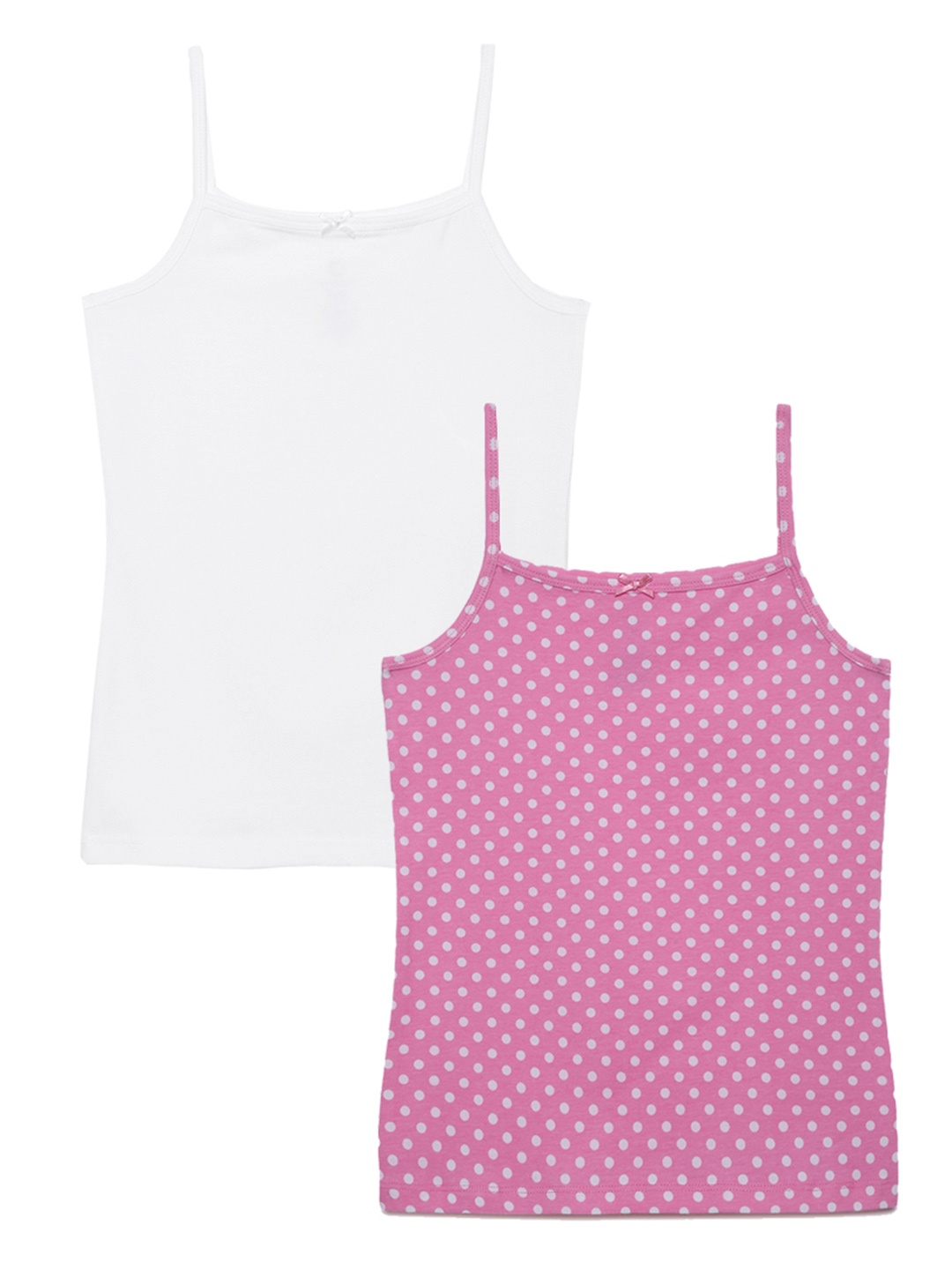 

Charm n Cherish Girls Pack Of 2 Printed Camisoles, White