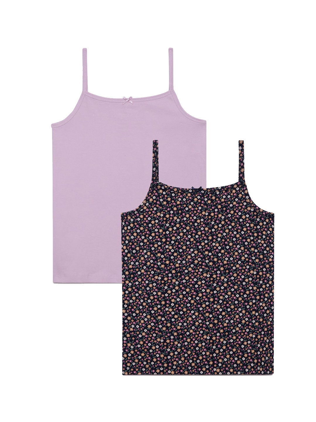 

Charm n Cherish Girls Pack Of 2 Printed Camisoles, Purple