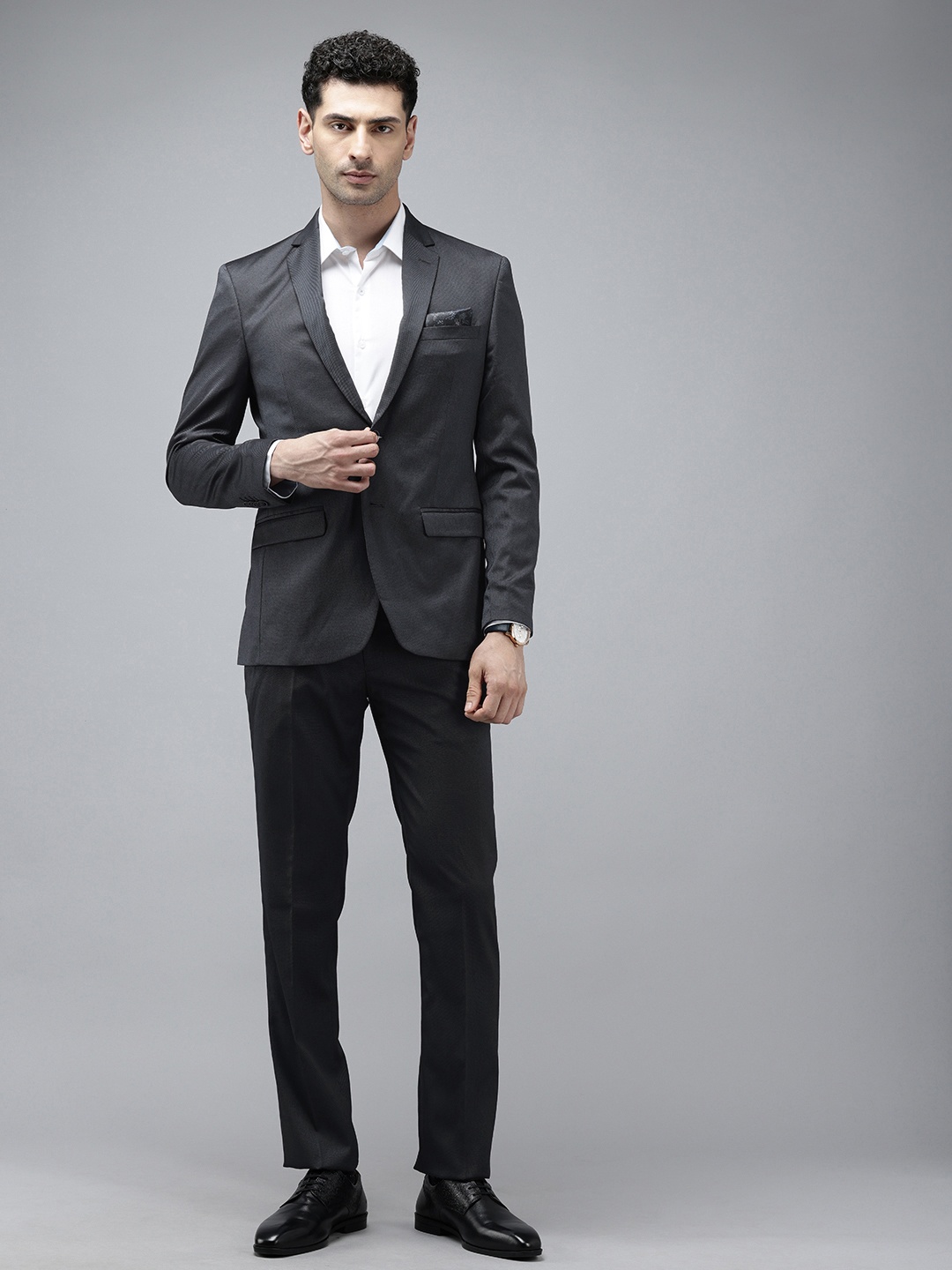 

Park Avenue Super Slim Fit Notched Lapel Collar 2 Piece Party Suit, Black