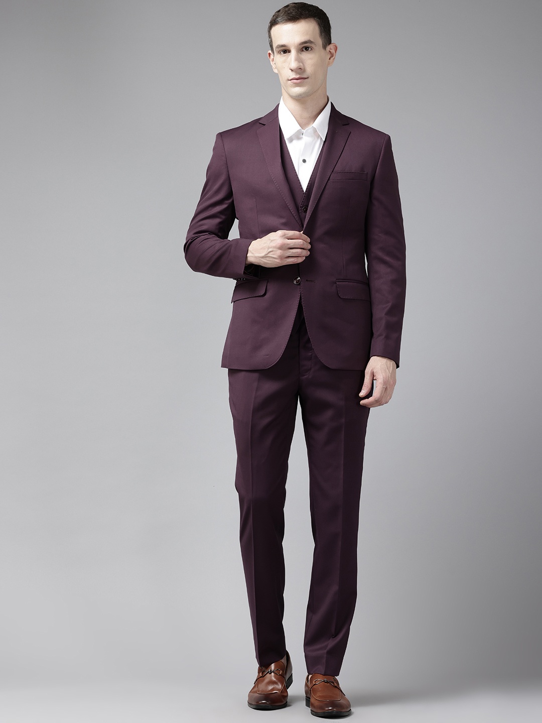 

Park Avenue 3-Piece Super Slim Fit Formal Suit, Burgundy