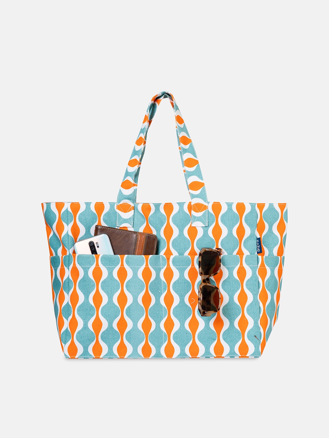 

AQVA Abstract Printed Shopper Tote Bag, Orange