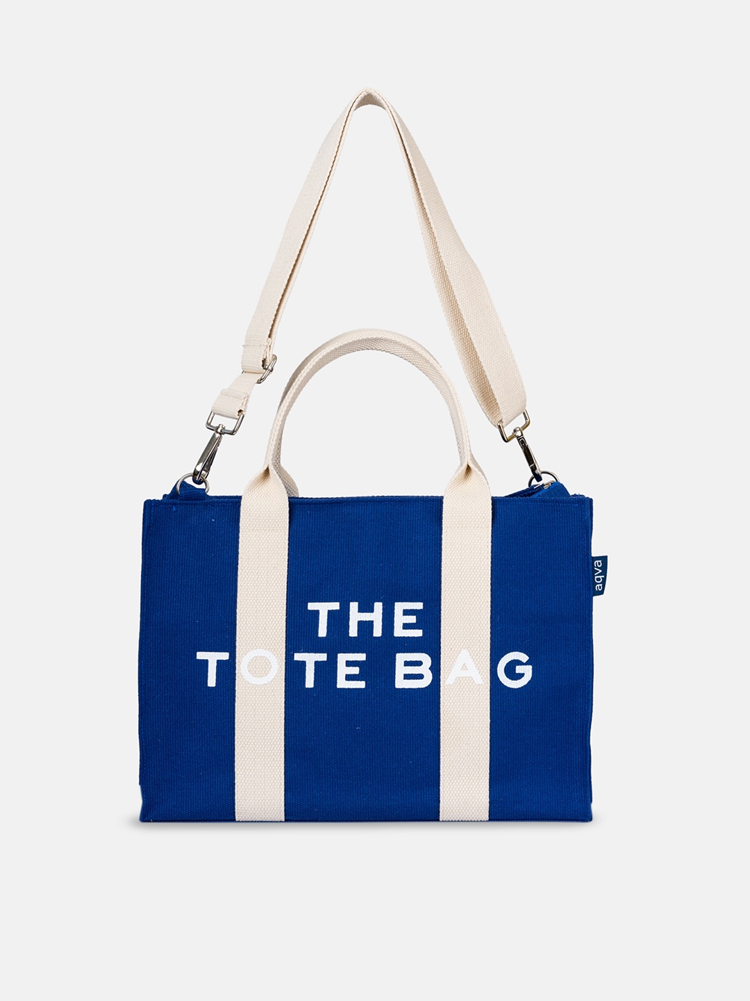 

AQVA Typography Printed Shopper Tote Bag, Blue