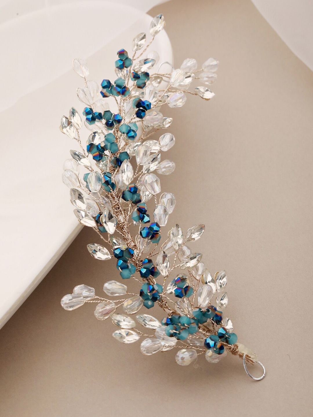 

Saraf RS Jewellery Embellished Tiara, Blue