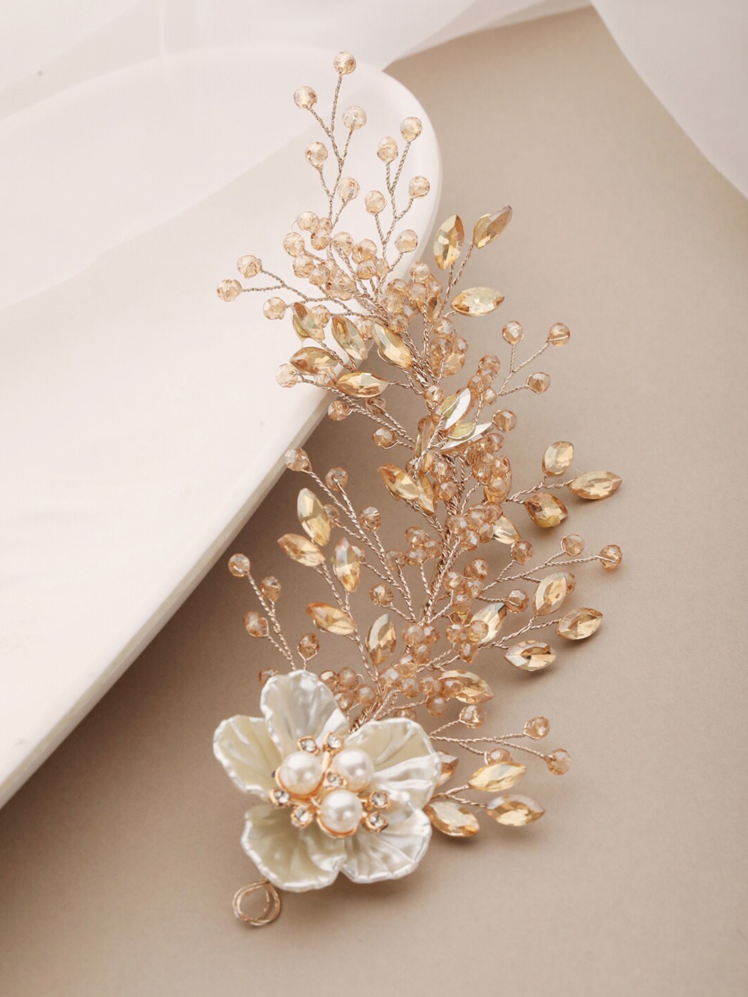 

Saraf RS Jewellery Embellished Tiara, Gold