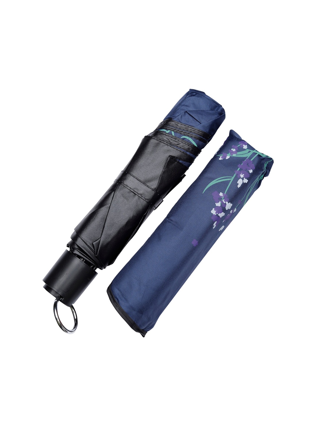 

LOOM LEGACY Printed 3 Fold Fancy Umbrella, Navy blue