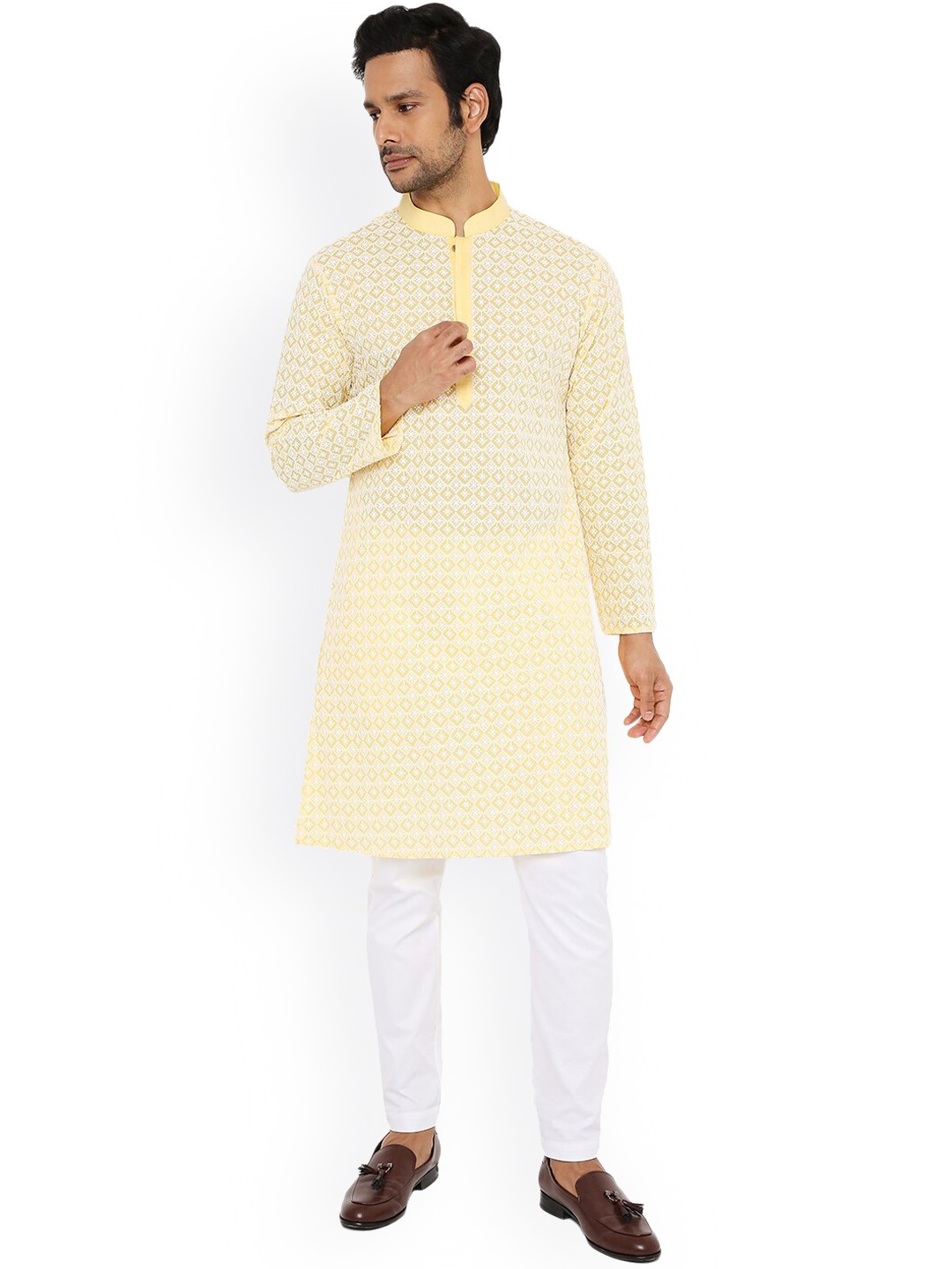 

Be Desi Ethnic Embroidered Straight Kurta, Yellow