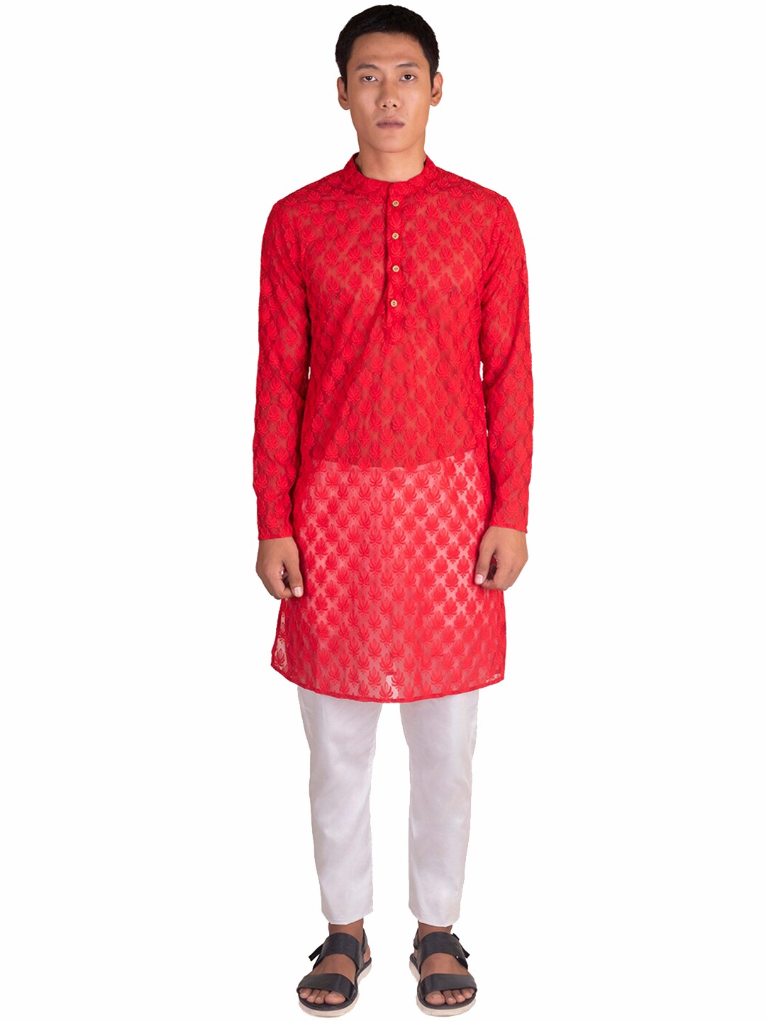 

Be Desi Ethnic Embroidered Straight Kurta, Red