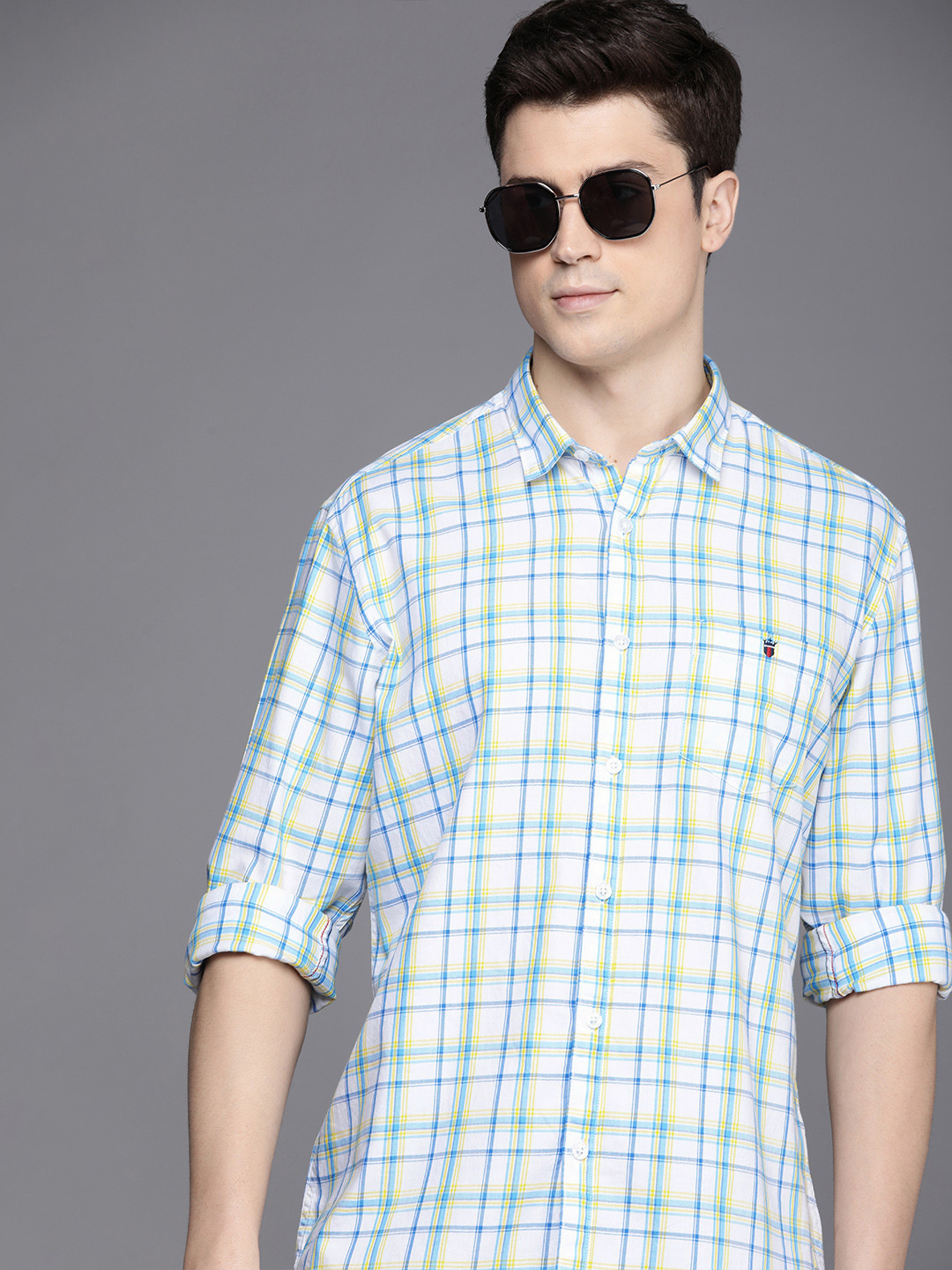 

Louis Philippe Jeans Men Slim Fit Checked Opaque Casual Shirt, Multi