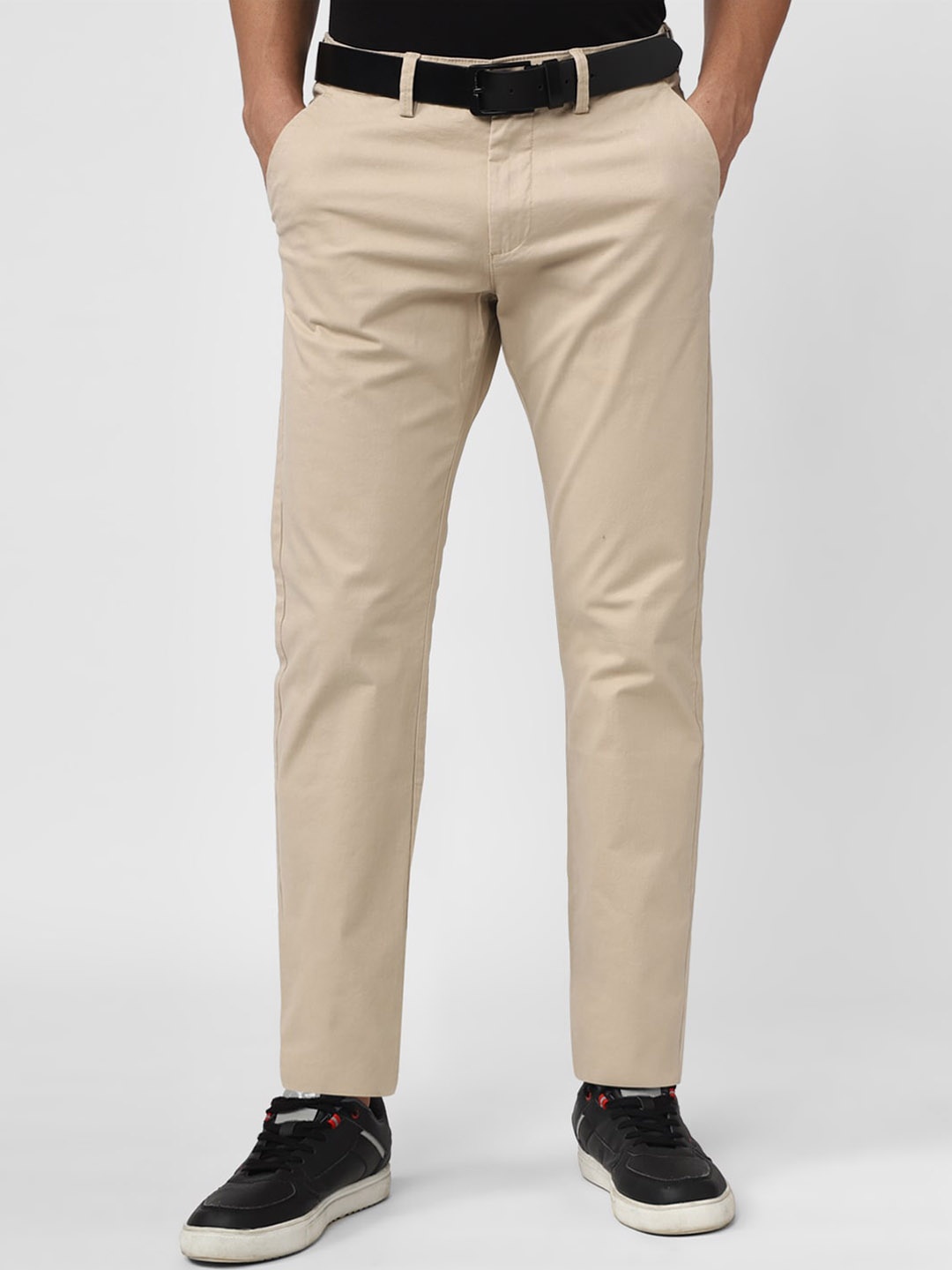 

Peter England Casuals Men Slim Fit Chinos Trousers, Beige