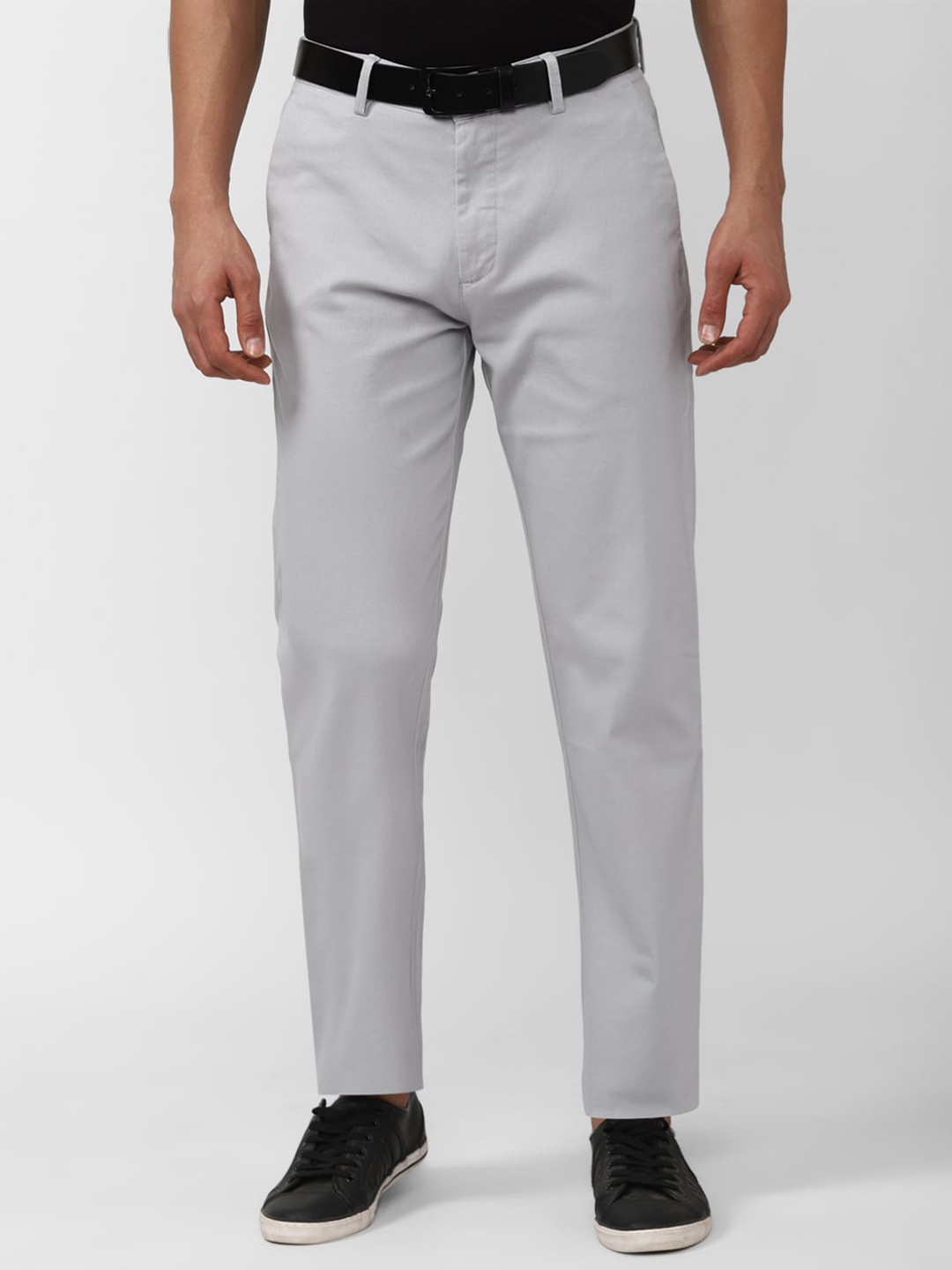 

Peter England Casuals Men Slim Fit Regular Trousers, Grey