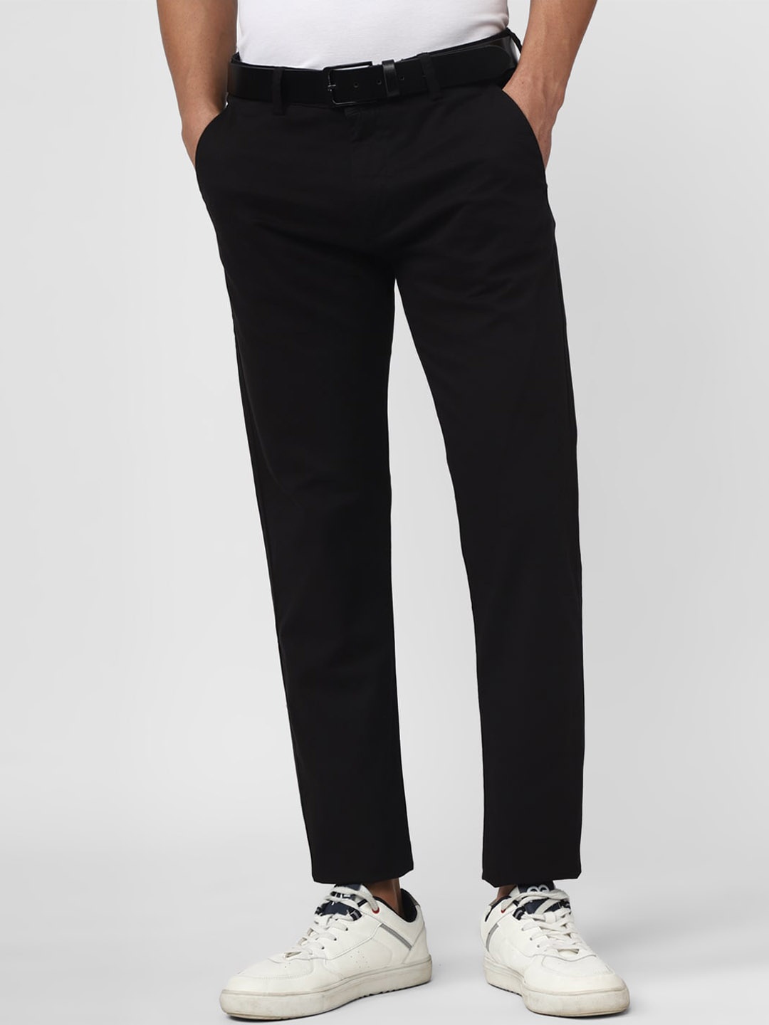 

Peter England Casuals Men Slim Fit Trousers, Black