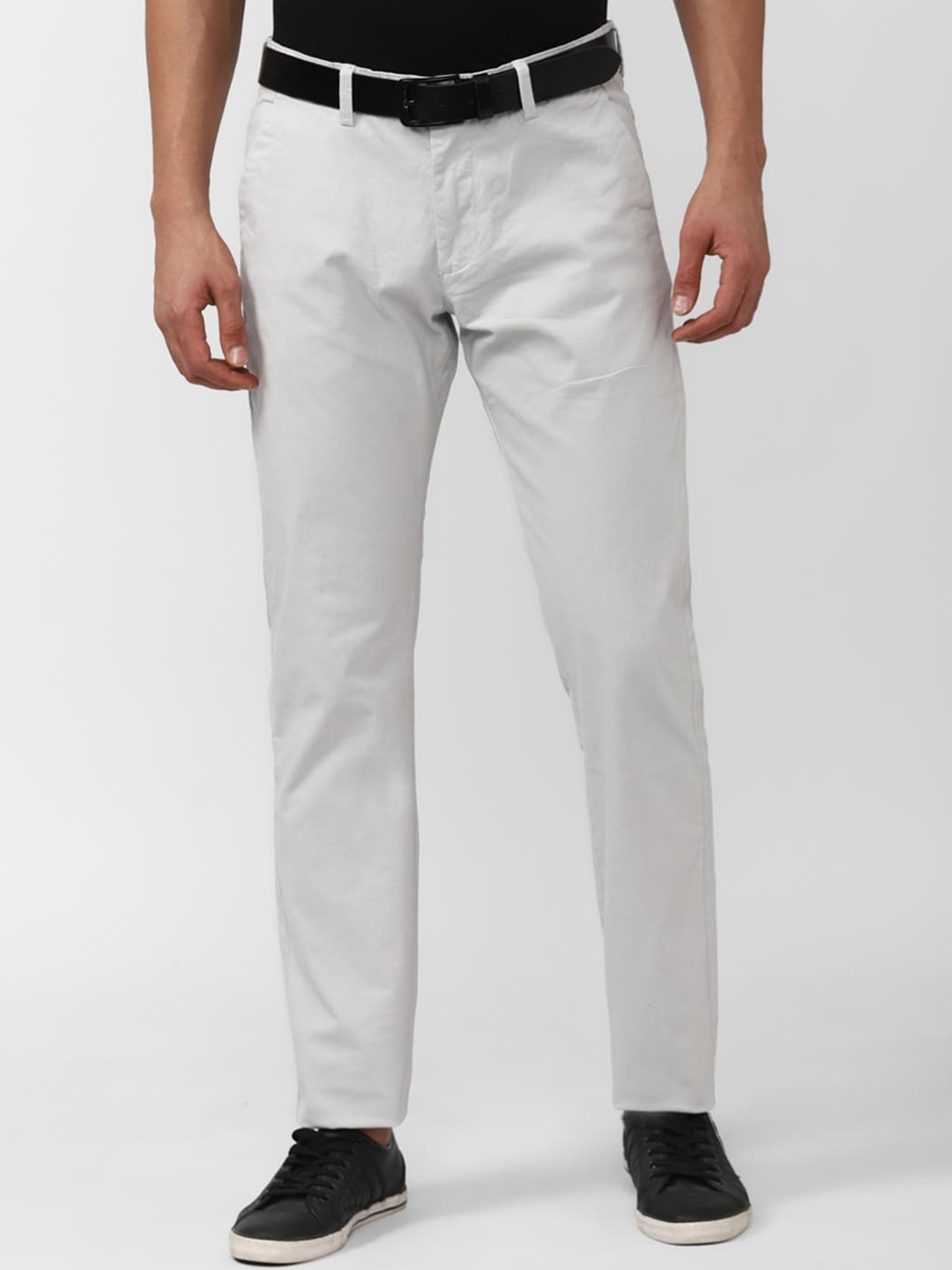 

Peter England Casuals Men Slim Fit Regular Trousers, Grey