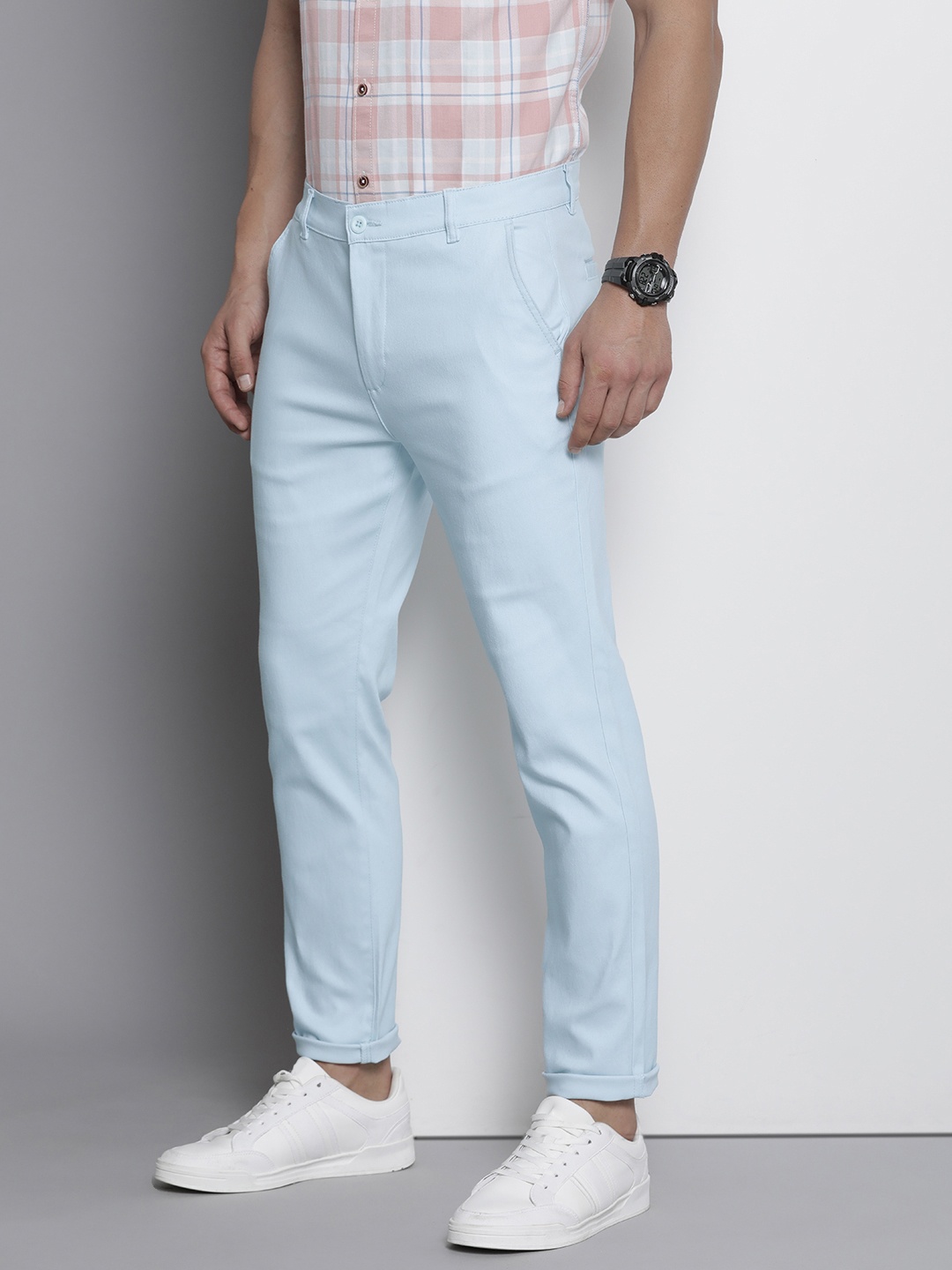 

The Indian Garage Co Men Slim Fit Chinos, Blue