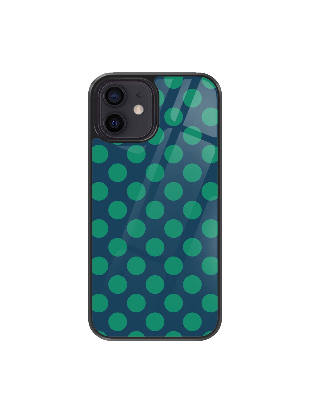 

macmerise iPhone 12 Polka Dot Design Back Case, Blue