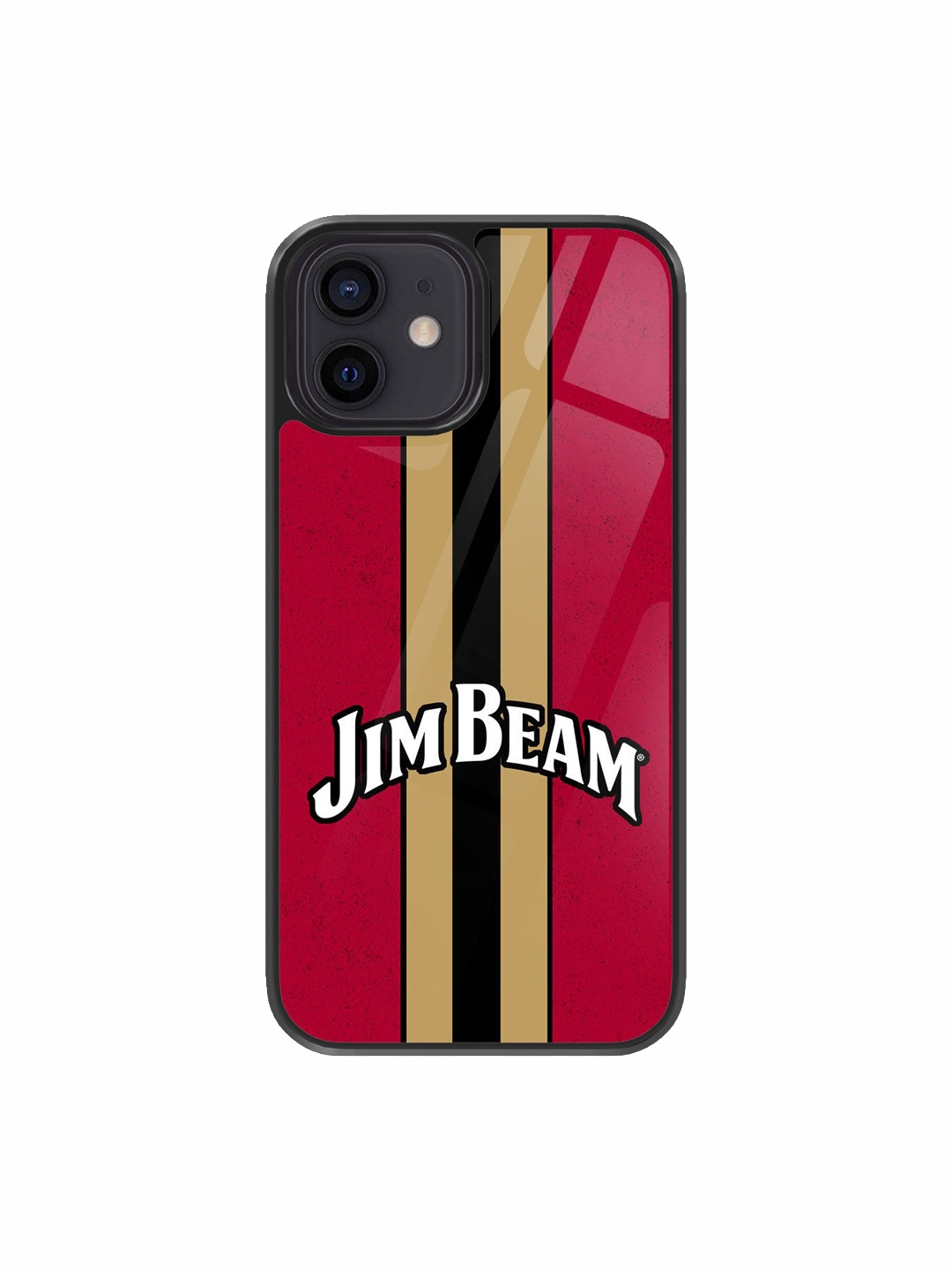 

macmerise Jim Beam Raspberry Design Striped iPhone 12 Back Case, Red